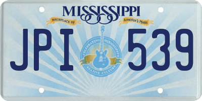 MS license plate JPI539