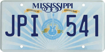 MS license plate JPI541