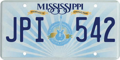 MS license plate JPI542