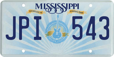 MS license plate JPI543