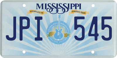 MS license plate JPI545