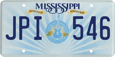 MS license plate JPI546