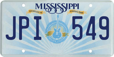 MS license plate JPI549