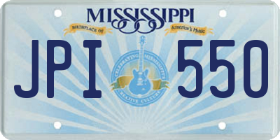 MS license plate JPI550