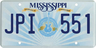MS license plate JPI551