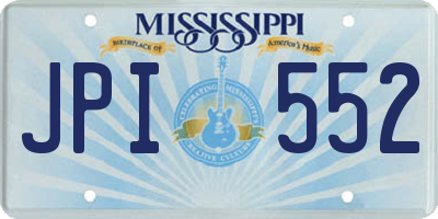 MS license plate JPI552