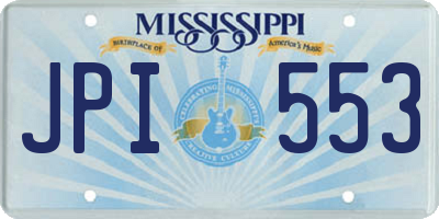 MS license plate JPI553