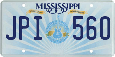 MS license plate JPI560