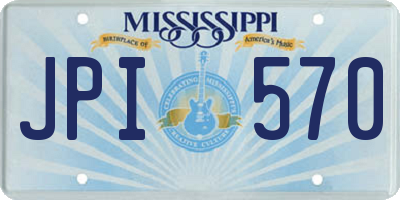 MS license plate JPI570