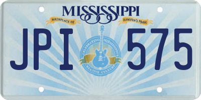 MS license plate JPI575
