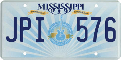 MS license plate JPI576
