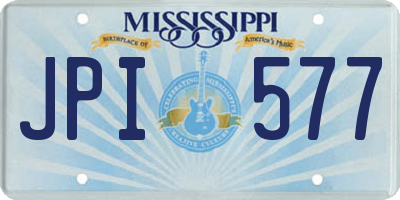MS license plate JPI577