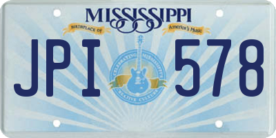 MS license plate JPI578