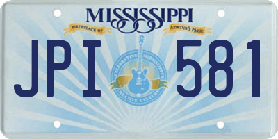 MS license plate JPI581