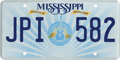 MS license plate JPI582
