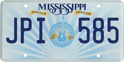 MS license plate JPI585