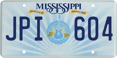 MS license plate JPI604