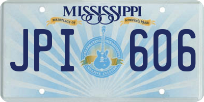MS license plate JPI606