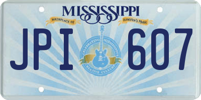MS license plate JPI607