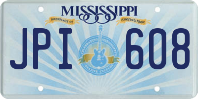 MS license plate JPI608