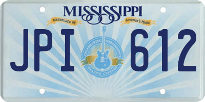 MS license plate JPI612