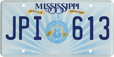 MS license plate JPI613