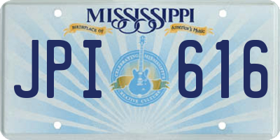 MS license plate JPI616