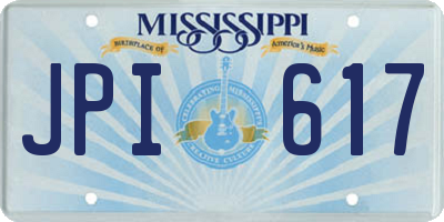 MS license plate JPI617