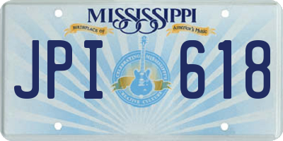 MS license plate JPI618