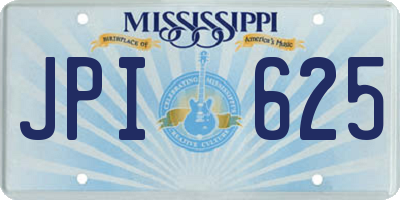 MS license plate JPI625