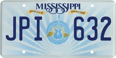 MS license plate JPI632
