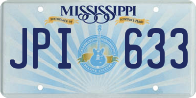 MS license plate JPI633