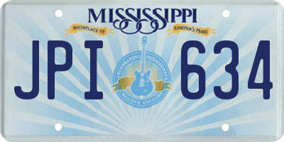 MS license plate JPI634