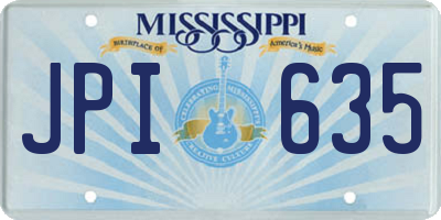 MS license plate JPI635