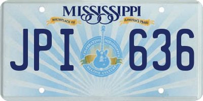 MS license plate JPI636
