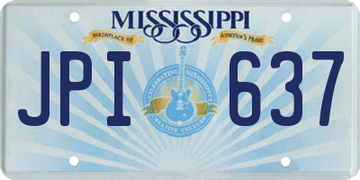 MS license plate JPI637