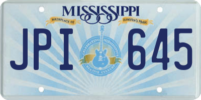 MS license plate JPI645