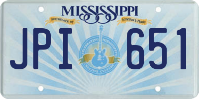 MS license plate JPI651