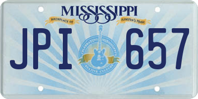 MS license plate JPI657
