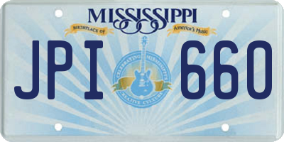 MS license plate JPI660