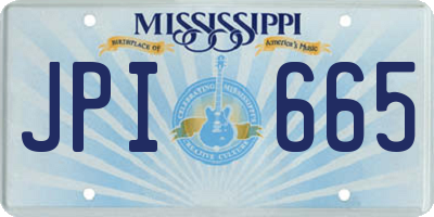 MS license plate JPI665