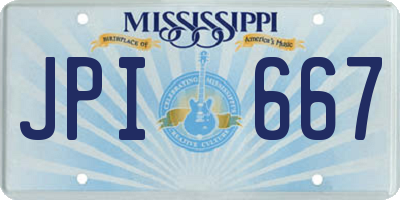 MS license plate JPI667