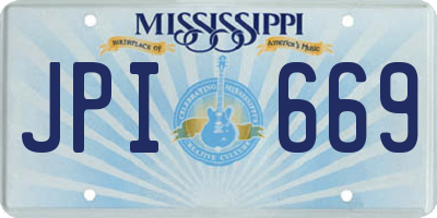 MS license plate JPI669