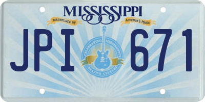 MS license plate JPI671