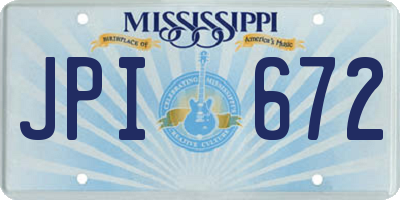 MS license plate JPI672