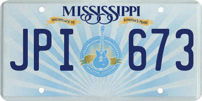 MS license plate JPI673