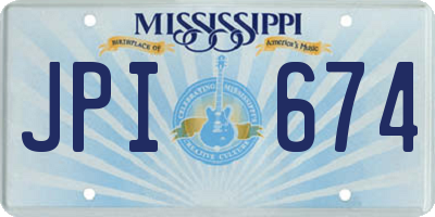 MS license plate JPI674