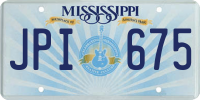 MS license plate JPI675