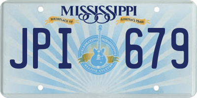 MS license plate JPI679