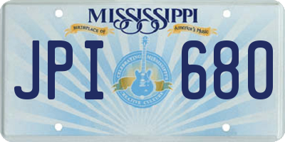 MS license plate JPI680